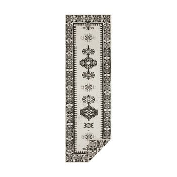 Covor adecvat pentru exterior bougari duque, 80 x 350 cm, negru-crem