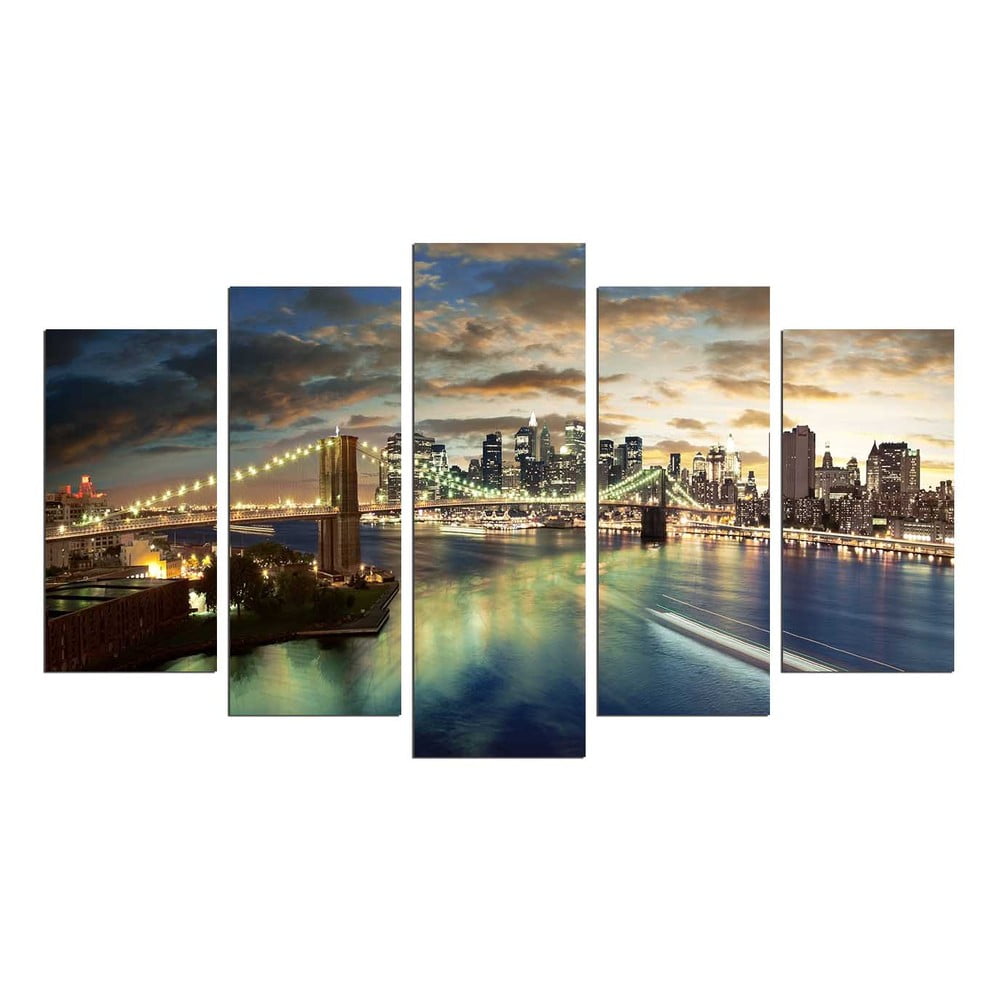 Tablou din mai multe piese Bridge NYC, 110 x 60 cm bonami.ro imagine 2022