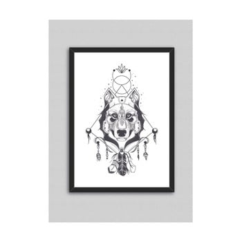 Poster cu ramă North Carolina Scandinavian Home Decors Indian Wolf, 45 x 33 cm