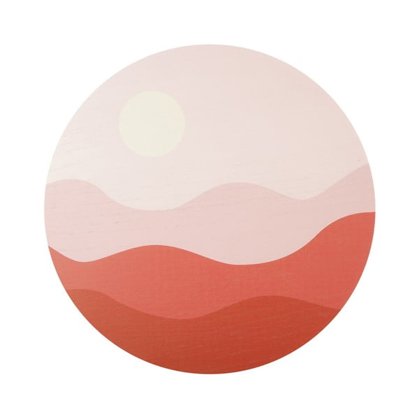 Tablou PT LIVING Pink Sunset, ø 40 cm, roz-roșu