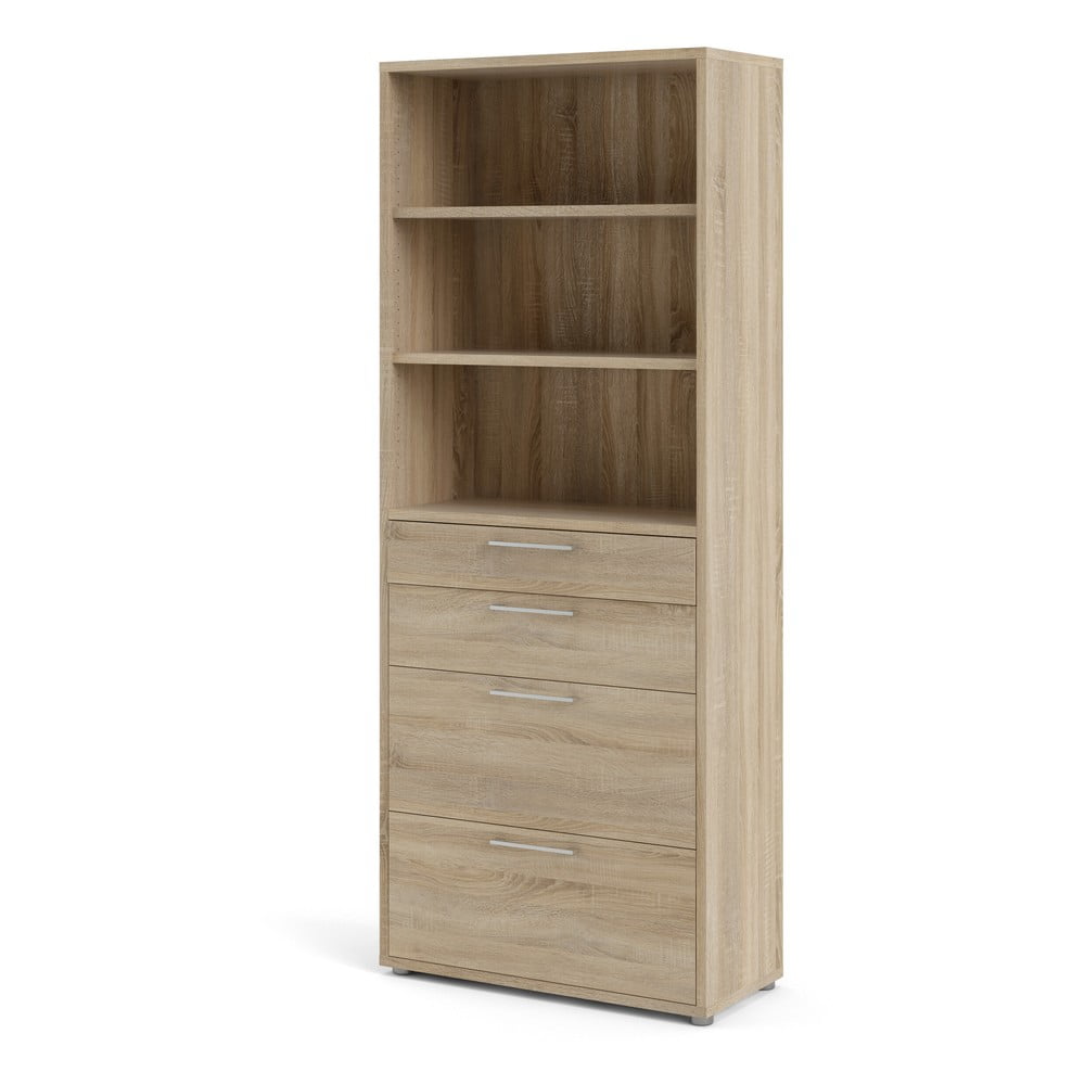 Bibliotecă modulară cu aspect de lemn de stejar 89x222 cm Prima – Tvilum