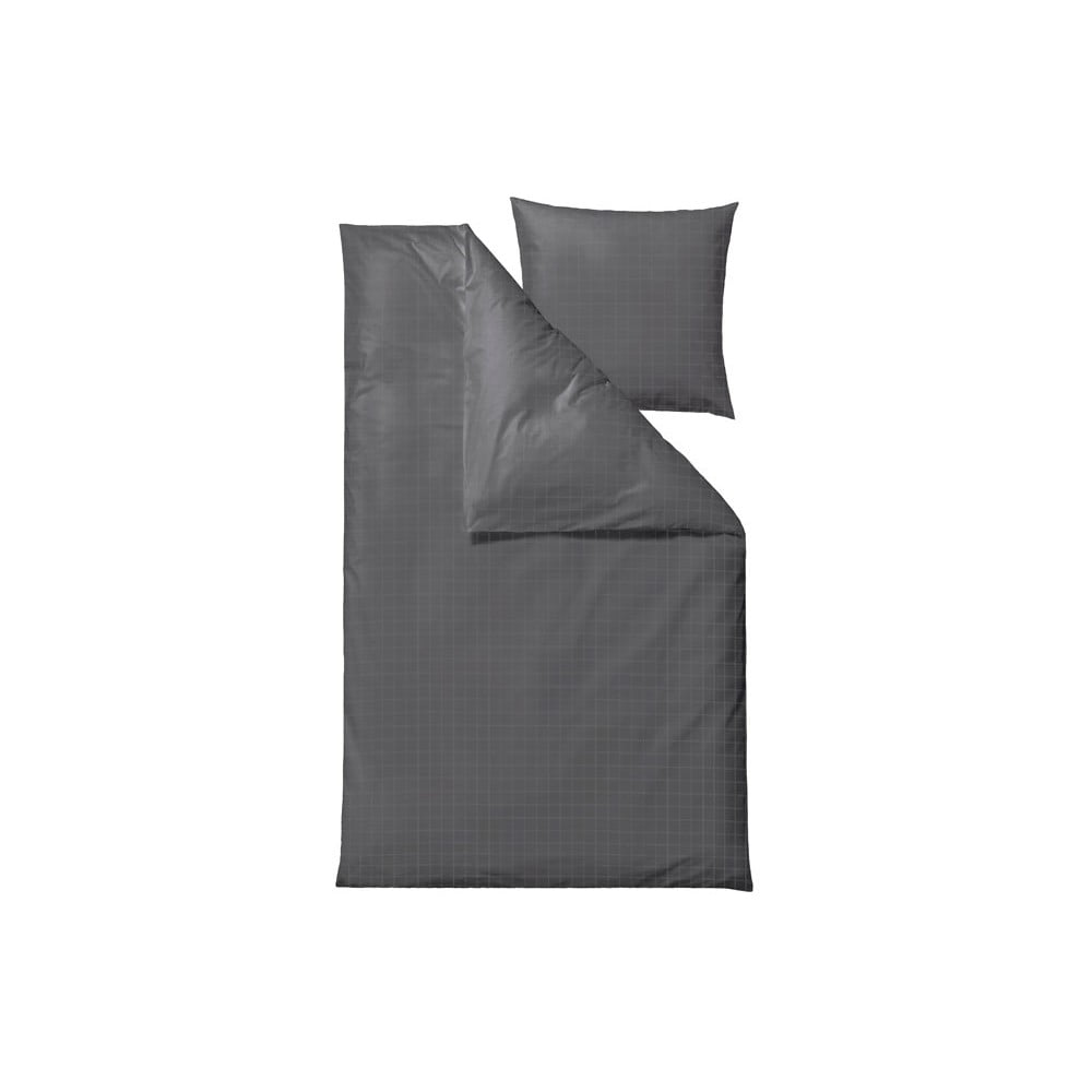 Lenjerie de pat din bumbac damasc pentru pat single Södahl Clear, 140 x 220 cm, gri închis bonami.ro imagine 2022