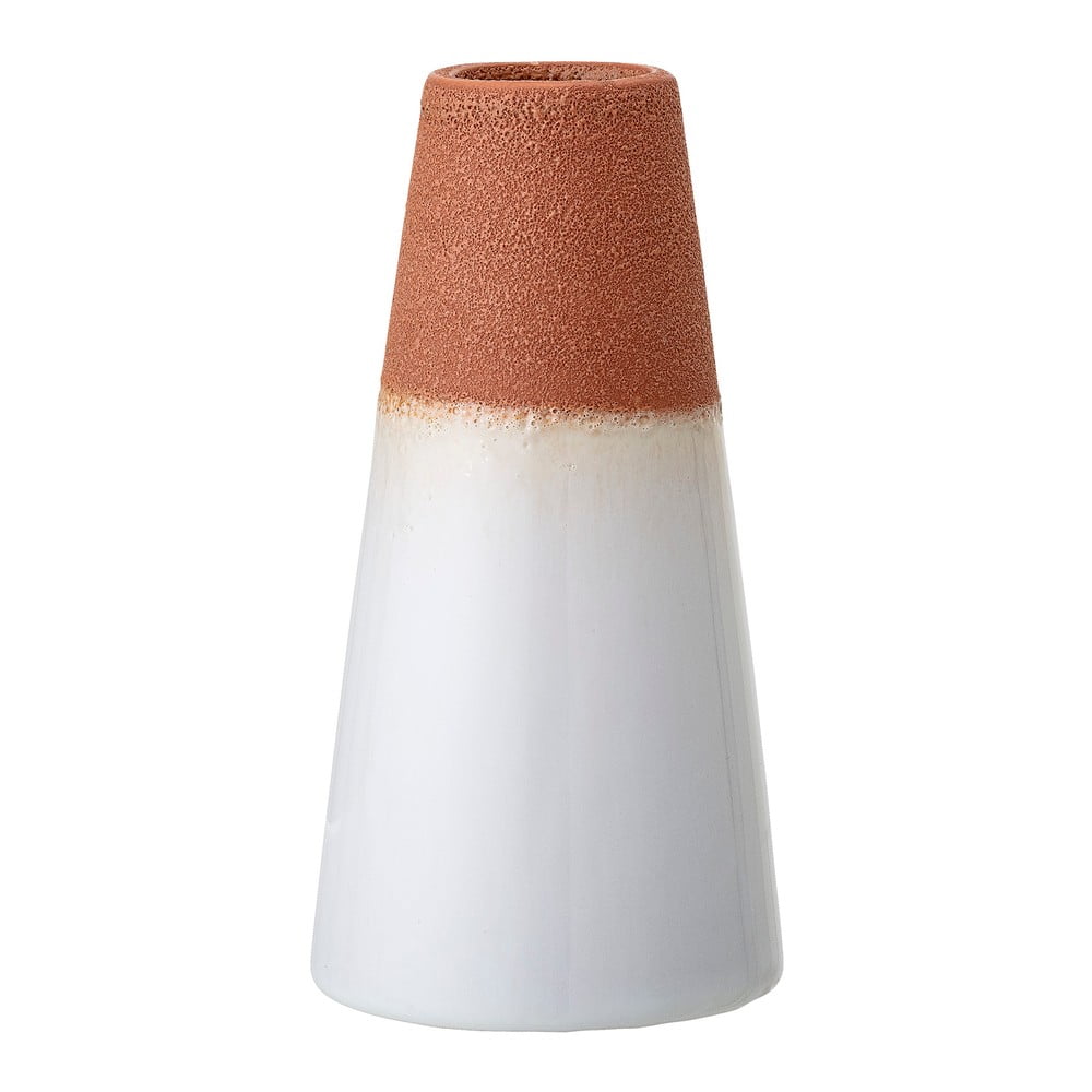 Vază din gresie ceramică Bloomingville Volcano, alb-portocaliu Bloomingville imagine 2022