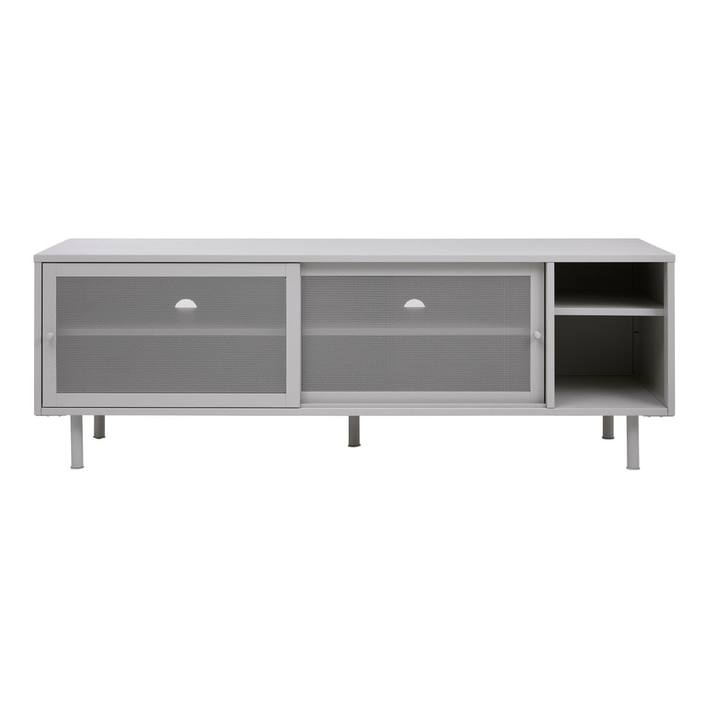 Comodă TV albă din metal 160x55 cm Veep – Unique Furniture