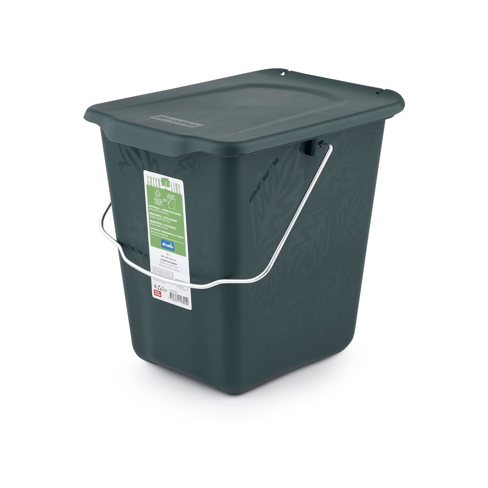  Container pentru deșeuri compostabil verde închis 7 l Greenlije - Rotho 