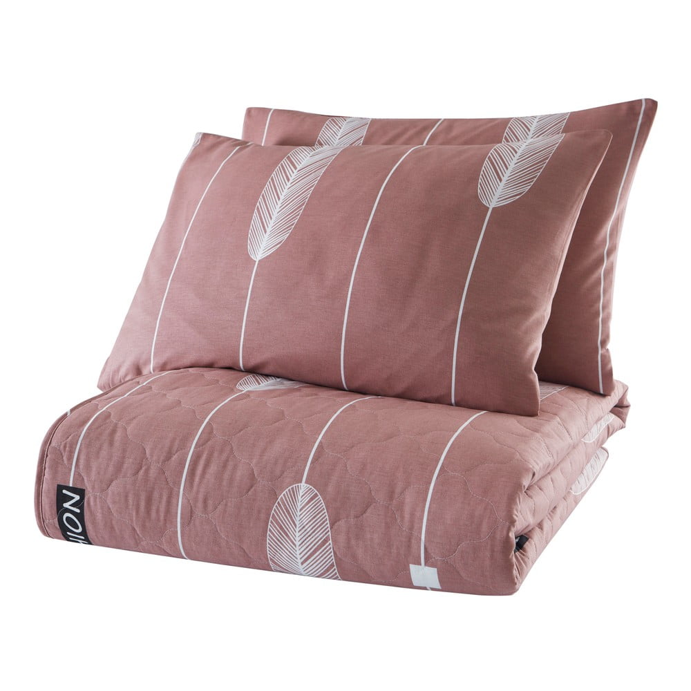 Cuvertură de pat cu 2 fețe de pernă din bumbac ranforce Mijolnir Modena, 225 x 240 cm, roz 225 imagine noua somnexpo.ro