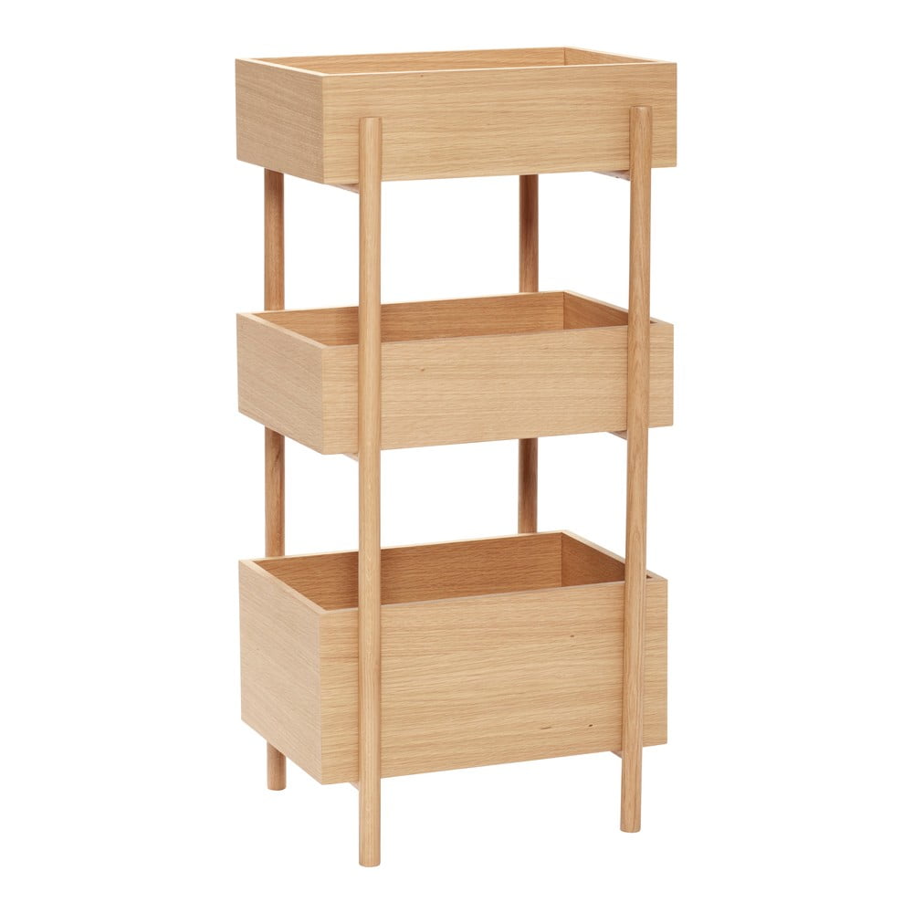 Masă consolă în culoare naturală din lemn de stejar 34x43 cm Stack – Hübsch