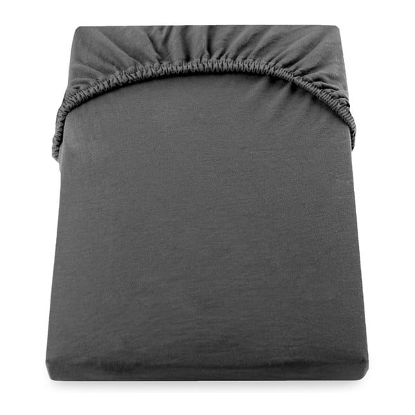 Cearșaf de pat cu elastic DecoKing Nephrite, 80–90 cm, gri închis