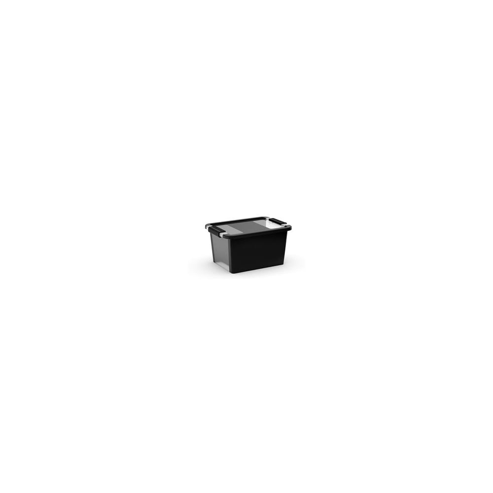 Cutie de depozitare neagră din plastic cu capac 36,5x26x19 cm Bi-Box S – KIS