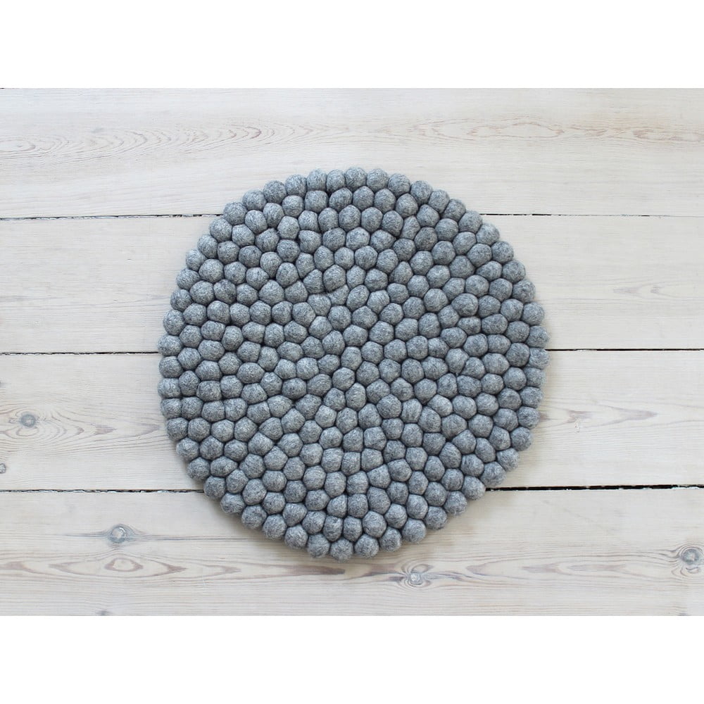 Pernă pentru scaun cu bile din lână Wooldot Ball Chair Pad, ⌀ 39 cm, gri oțel