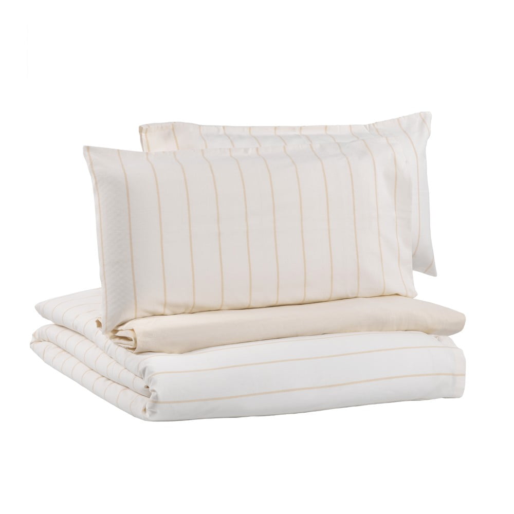Lenjerie de pat cu cearșaf din bumbac organic La Forma Kalid, 220 x 240 cm, alb – crem bonami.ro imagine noua