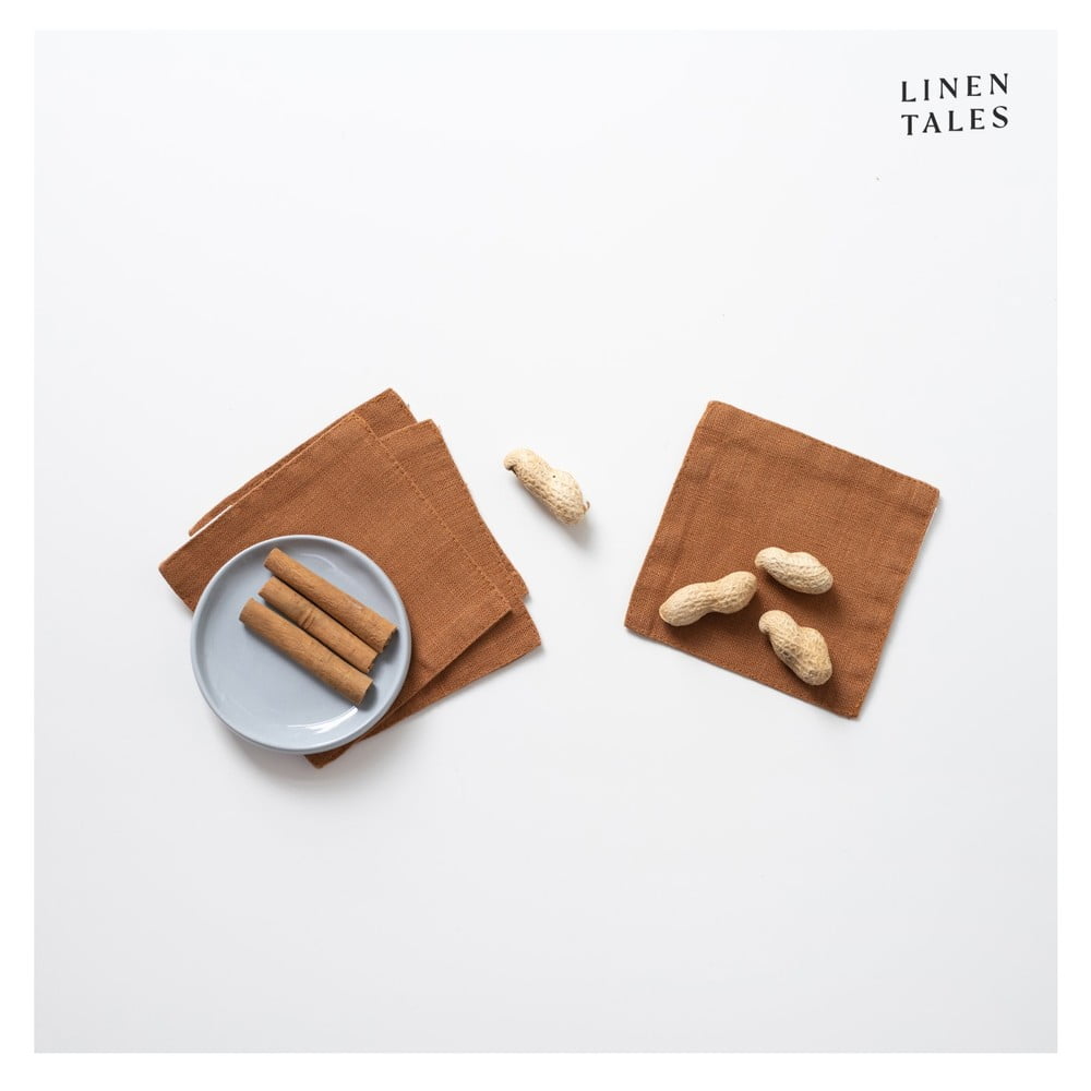 Coasters maro coniac din țesătură 4 buc. – linen tales