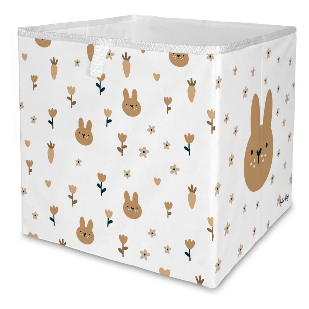 Organizator de jucării pentru copii alb din material textil 32x32x32 cm Sweet Bunnies – Butter Kings