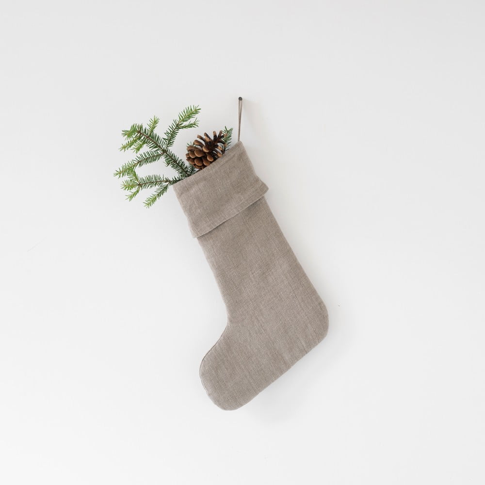 Decorațiune din in pentru Crăciun Linen Tales Christmas Stocking, natural