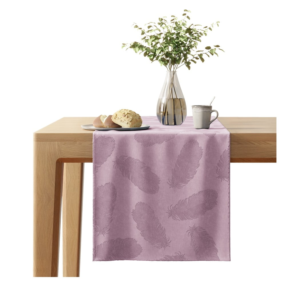 Napron de masă cu suprafață de catifea ameliahome peacock, 40 x 140 cm, roz