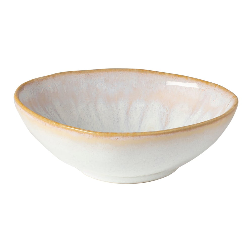 Bol din gresie ceramică Costa Nova Brisa, ⌀ 10 cm, margine bej, alb ⌀ pret redus