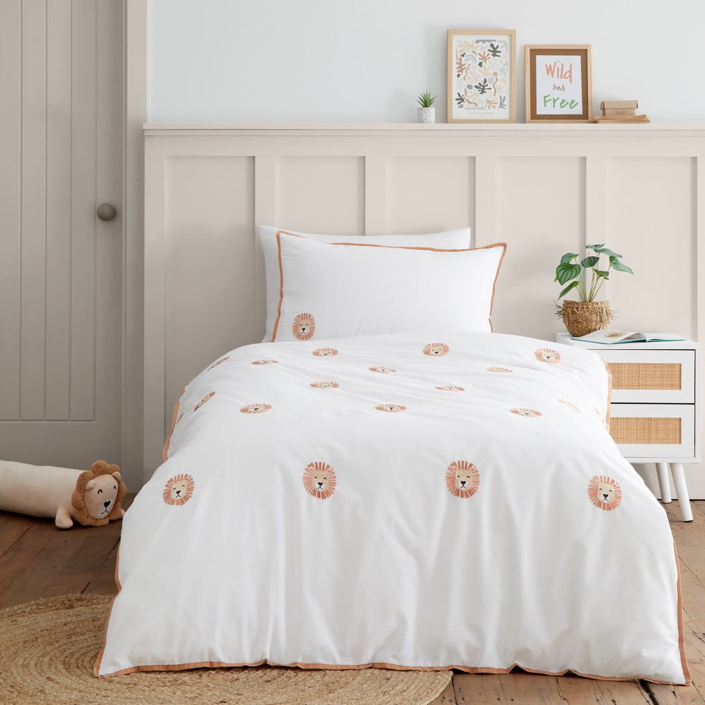 Lenjerie de pat pentru copii pentru pat de o persoană 135x200 cm Embroidered Lions – Catherine Lansfield