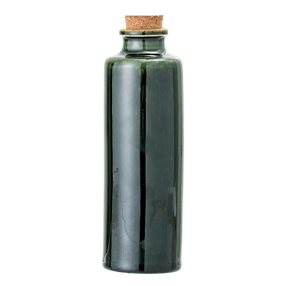 Sticlă din gresie ceramică cu dop Bloomingville Joelle, 650 ml, verde închis Bloomingville imagine 2022