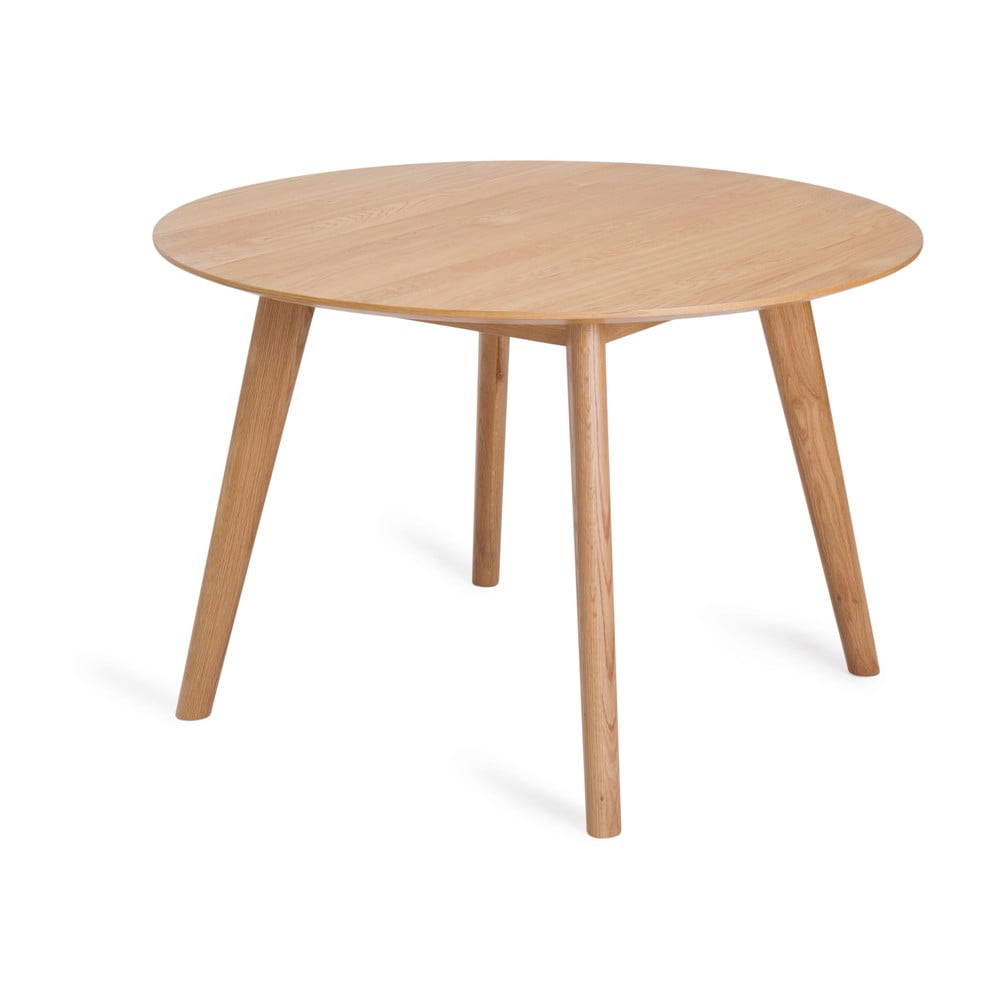 Masă de dining rotundă cu aspect de lemn de stejar ø 115 cm Rho – Unique Furniture 115 imagine noua