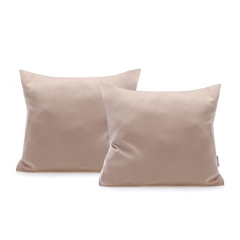 Set 2 fețe de pernă din bumbac decoking amber cappuccino, 40 x 40 cm, maro deschis