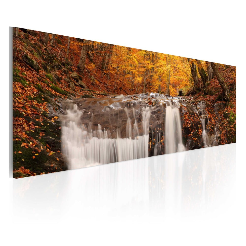 Tablou pe pânză Artgeist Autumn Waterfall, 120 x 40 cm