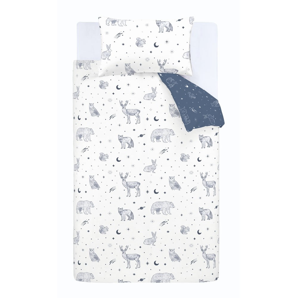 Lenjerie de pat pentru copii din flanelă pentru pătuț 120x150 cm Starlight Animals – Bianca