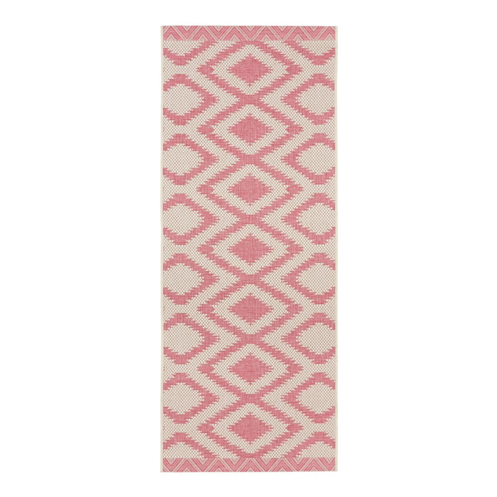 Covor adecvat pentru exterior NORTHRUGS Kalora, 70 x 200 cm, roșu - crem