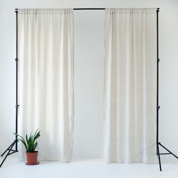 Draperie subțire cu tunel de prindere linen tales daytime, 275 x 130 cm, bej