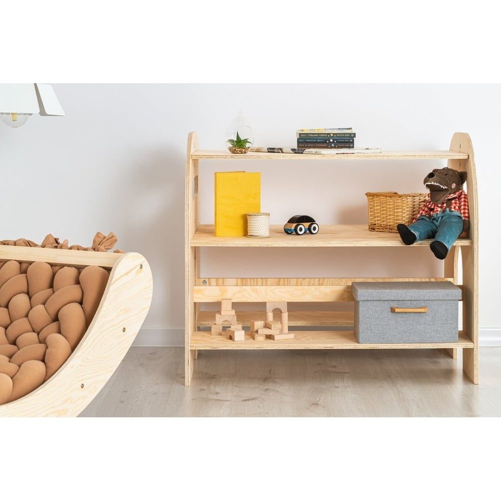  Bibliotecă de perete pentru copii cu aspect de lemn de pin 76x80 cm MUNDO – Adeko 