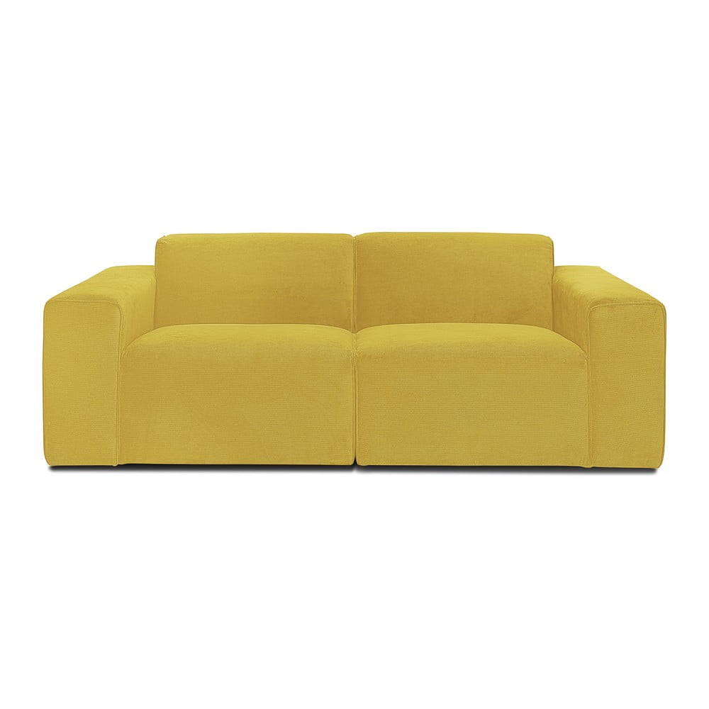 Canapea modulară cu tapițerie din reiat Scandic Sting, galben muștar bonami.ro