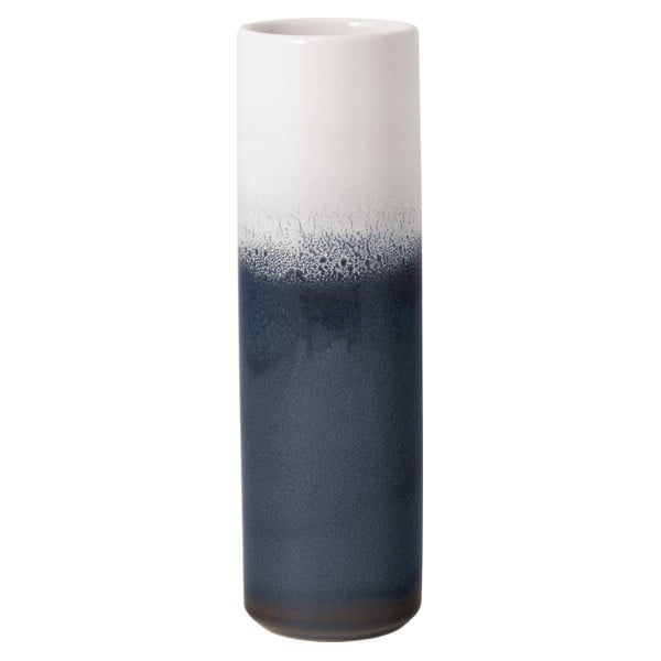 Vază din gresie ceramică Villeroy & Boch Like Lave, înălțime  25 cm, albastru - alb