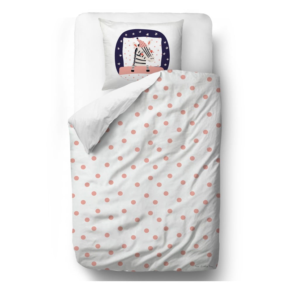 Lenjerie de pat din bumbac pentru copii Mr. Little Fox Zebra, 100 x 130 cm bonami.ro imagine 2022