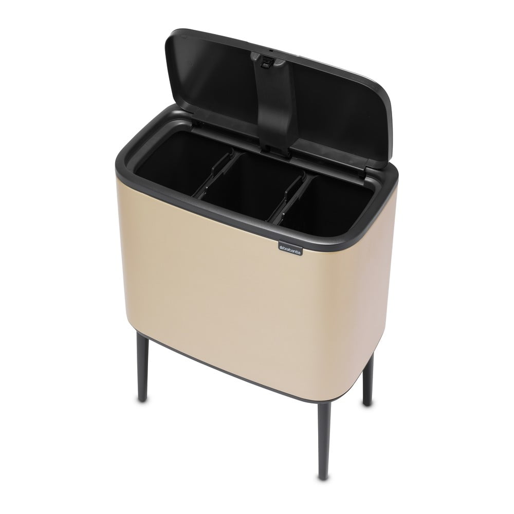 Coș de gunoi auriu de reciclat/cu senzori de atingere din oțel 33 l Bo Touch Bin – Brabantia