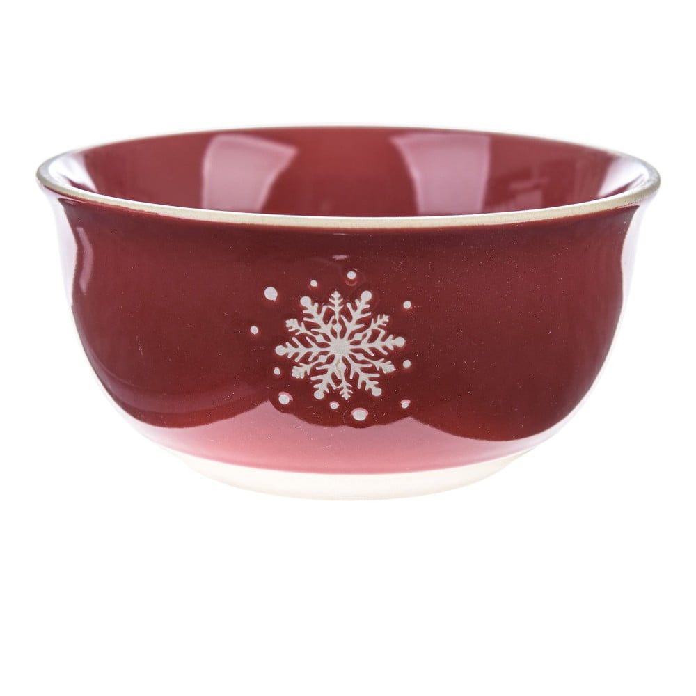  Bol mic roșu din ceramică ø 14 cm cu model de Crăciun – Dakls 
