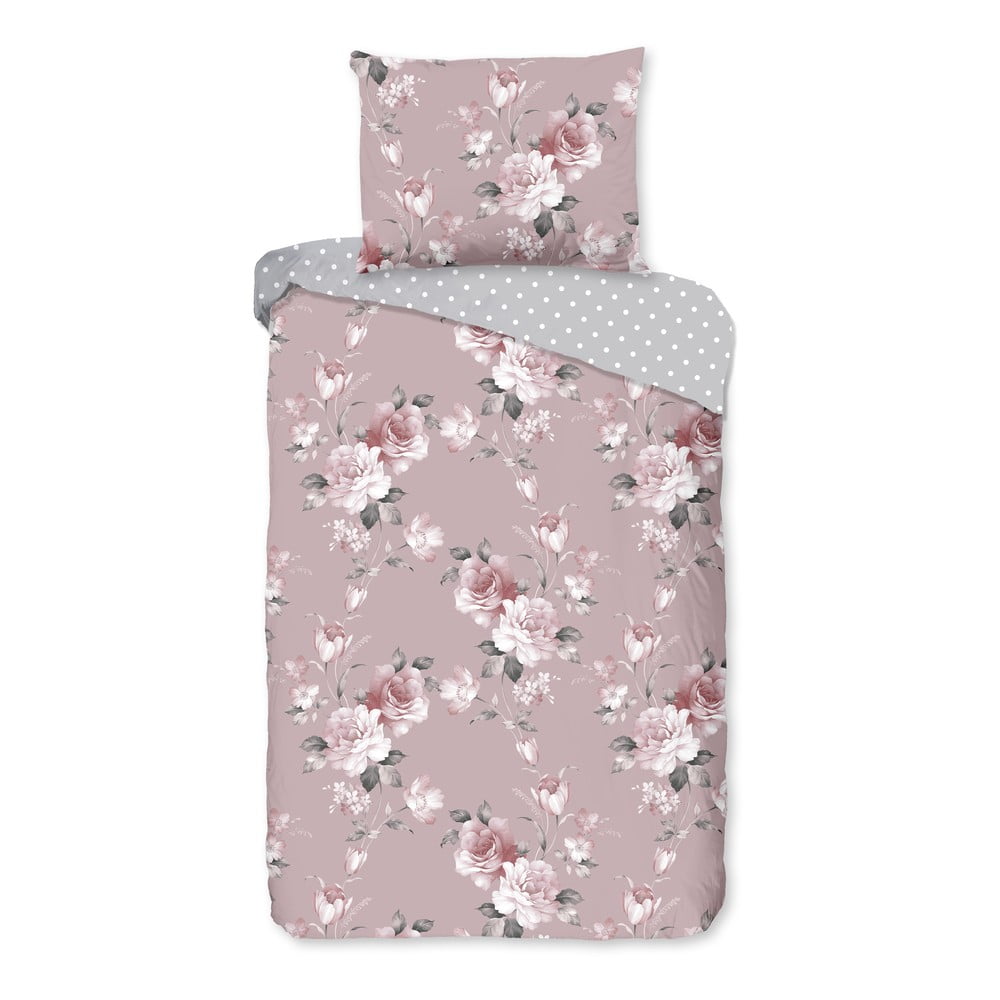 Lenjerie de pat din bumbac pentru pat dublu Bonami Selection Belle, 160 x 200 cm, roz bonami.ro