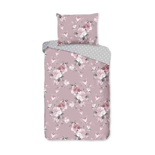 Lenjerie de pat din bumbac pentru pat single Bonami Selection Belle, 140 x 220 cm, roz