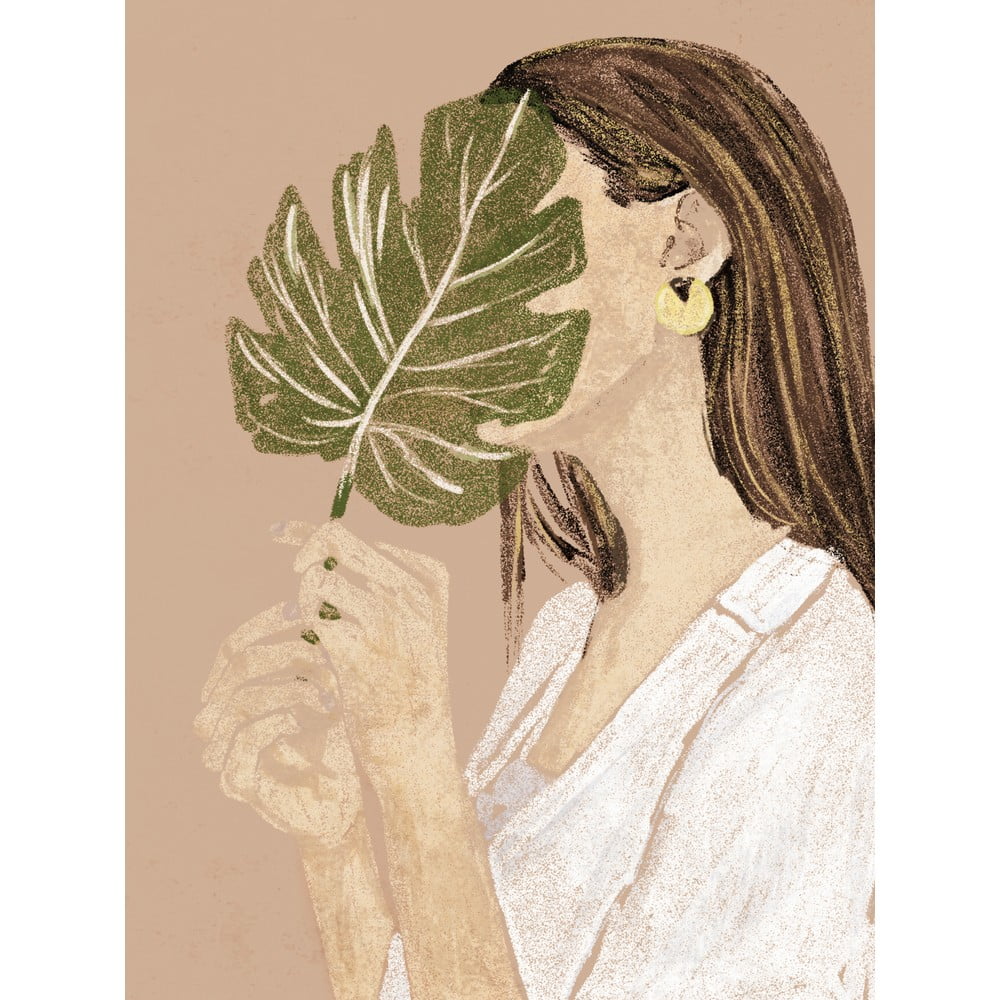 Poza Tablou 60x80 cm Girl with Leaf a€“ Styler