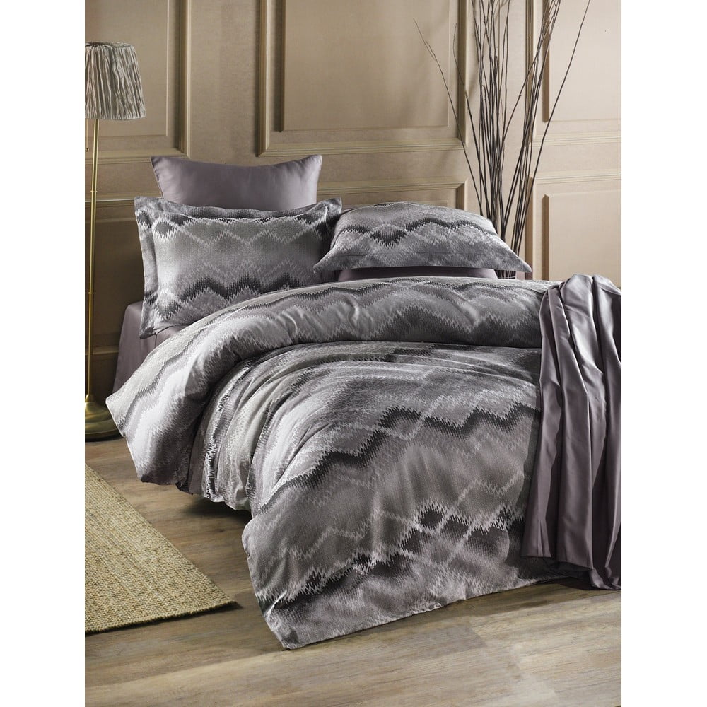 Lenjerie de pat din bumbac satinat pentru pat dublu Primacasa by Türkiz Onzinio, 220 x 240 cm, gri bonami.ro imagine noua