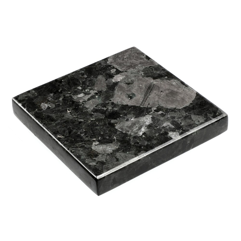 Suport din granit pentru pahar RGE Black Crystal, 15 x 15 cm, negru