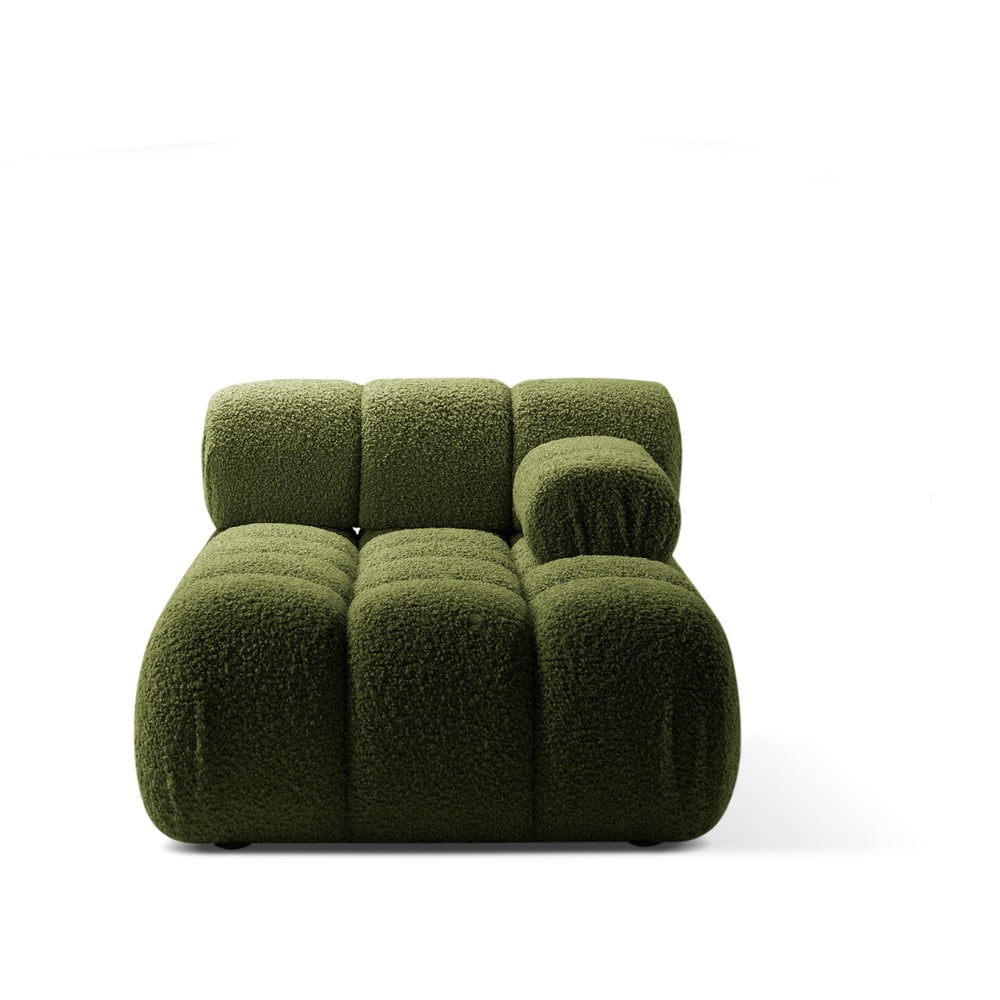 Modul pentru canapea modulară verde cu tapițerie din țesătură bouclé (cu colț pe partea dreaptă) Bellis – Micadoni Home