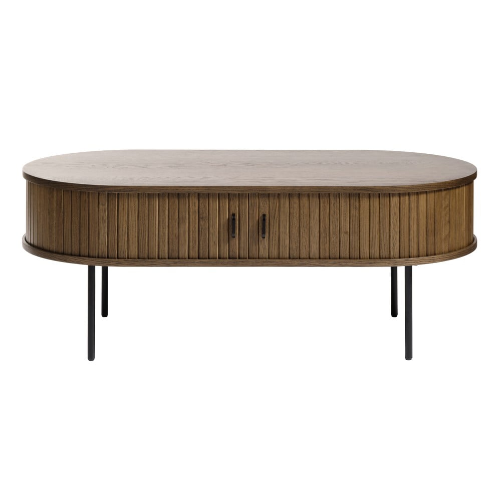 Măsuță de cafea în culoare naturală cu aspect de lemn de stejar 60×120 cm Nola – Unique Furniture 60x120 imagine noua