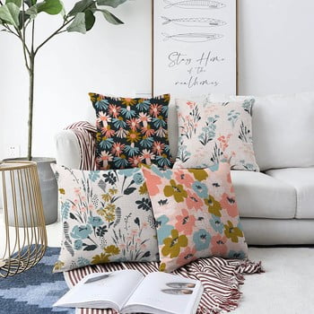 Set 4 fețe de pernă minimalist cushion covers blooming, 55 x 55 cm