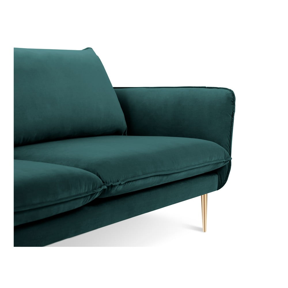 Canapea cu tapițerie din catifea Cosmopolitan Design Florence, verde petrol, 160 cm 160 imagine noua somnexpo.ro
