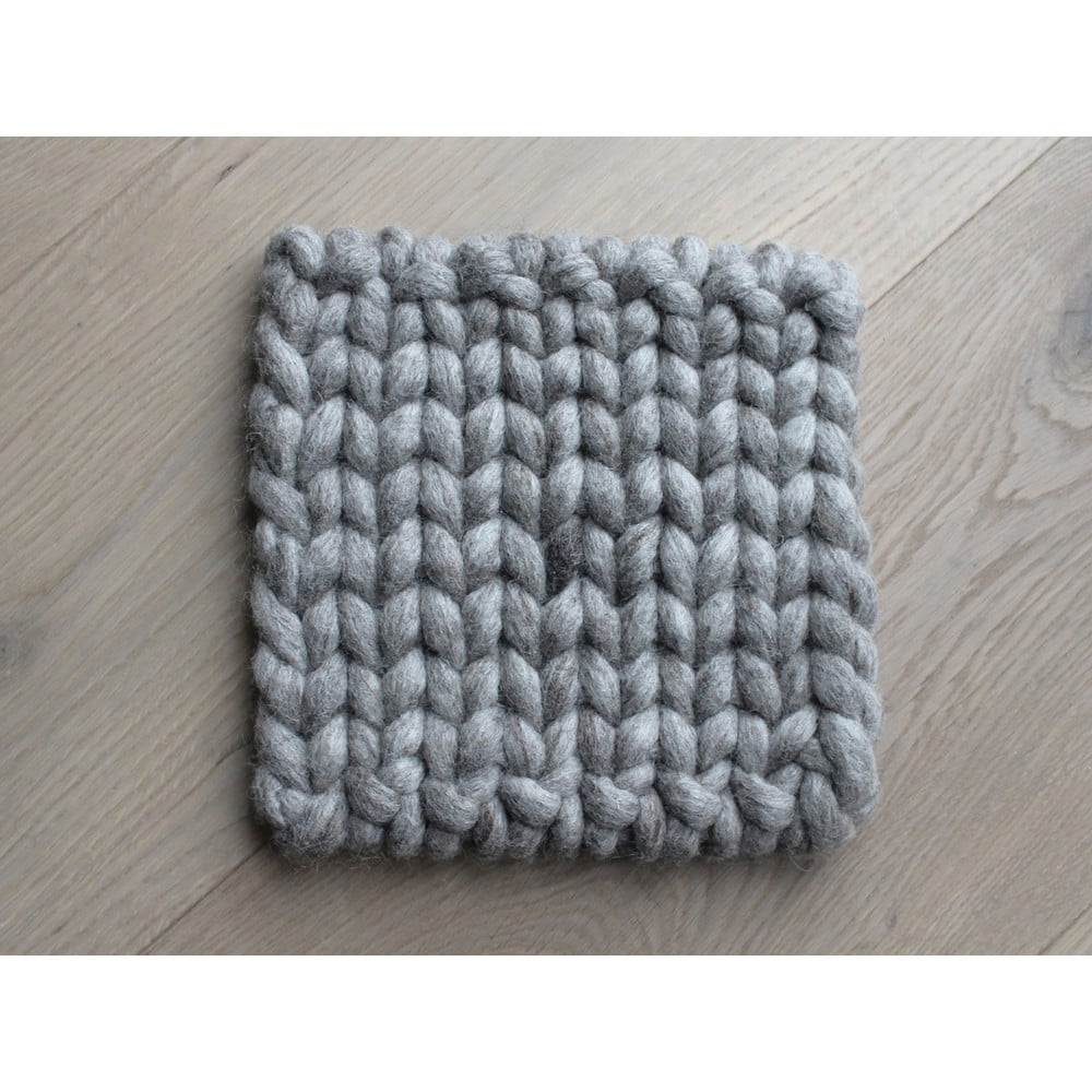 Suport țesut din lână pentru pahar/veselă Wooldot Braider Coaster, 20 x 20 cm, maro nisip