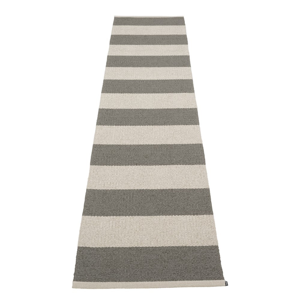 Covor tip traversă pentru interior și exterior gri antracit/crem 70x300 cm Bob Charcoal Linen – Pappelina