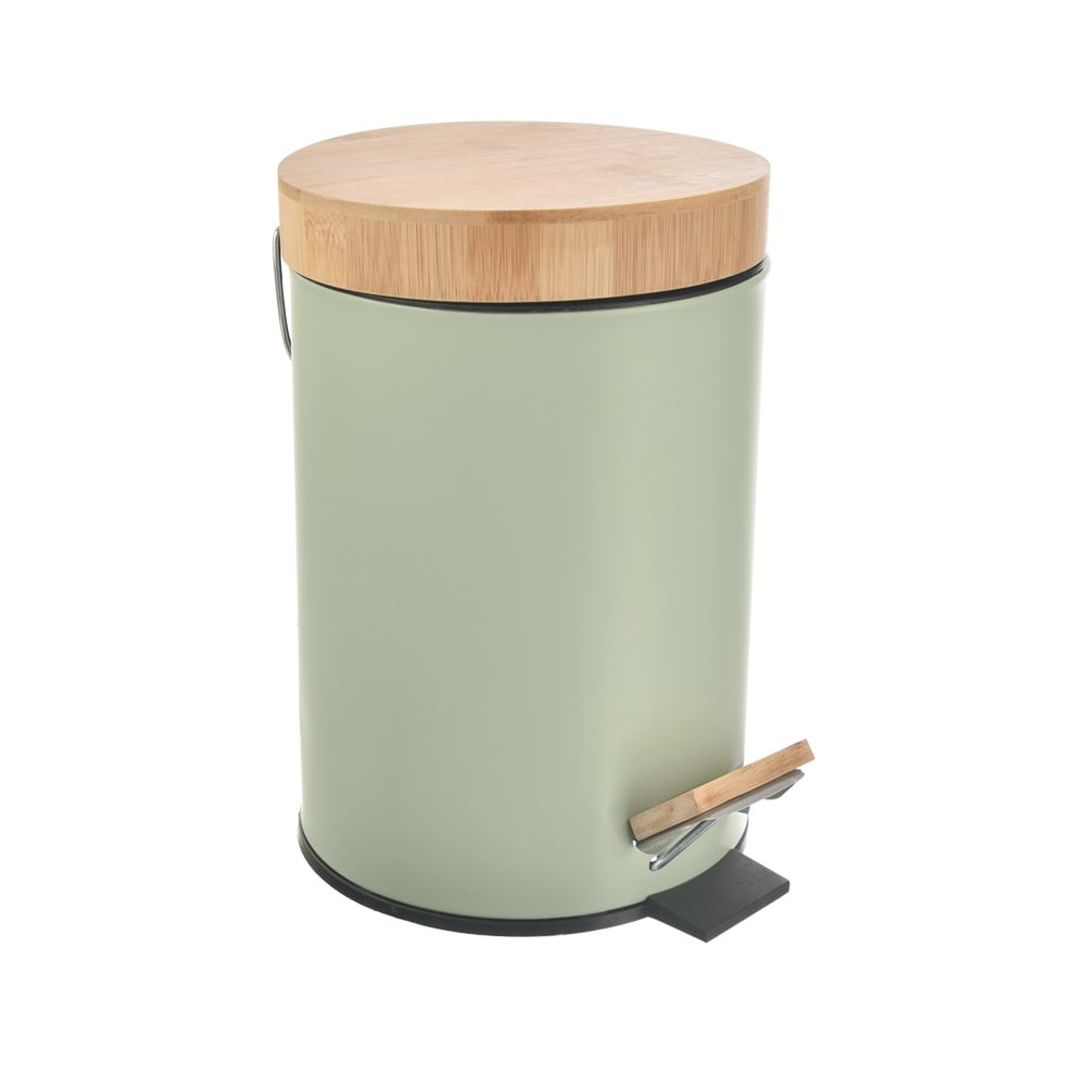 Coș de gunoi verde deschis cu pedală din metal 3 l Greenish – Orion