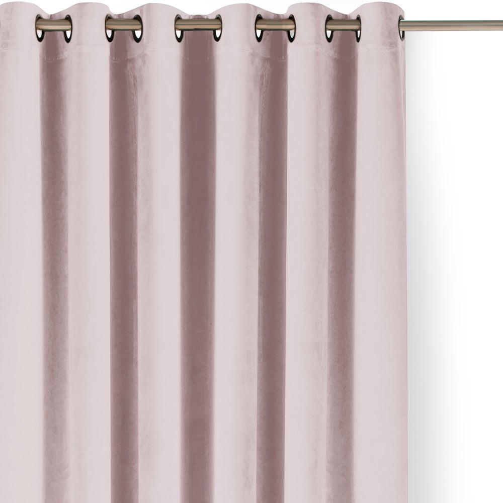 Draperie roz-deschis dimout (semi-opacă) din catifea 530x225 cm Velto – Filumi