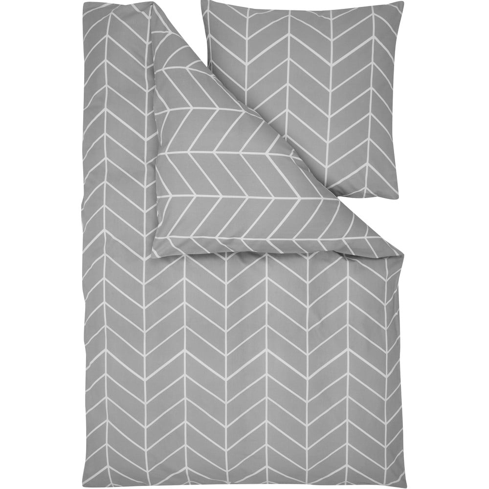 Lenjerie de pat din flanel Westwing Collection Yule, 135 x 200 cm, gri 135 imagine noua somnexpo.ro