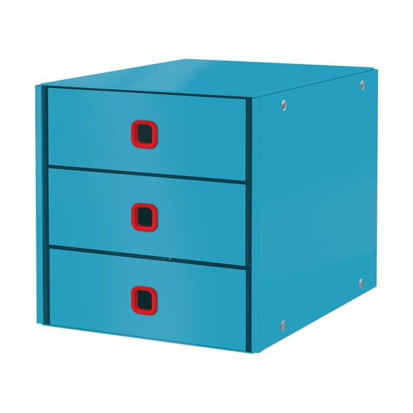 Cutie de depozitare cu 3 sertare Leitz Cosy Click & Store, albastru