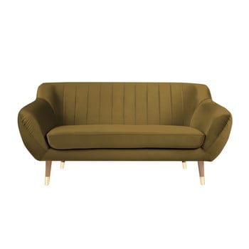 Canapea cu tapițerie din catifea mazzini sofas benito, auriu, 158 cm